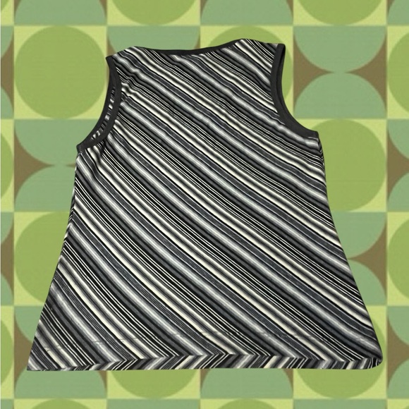 Vintage Grey Blue Diagonal Stripes Tank Top - Picture 2 of 3